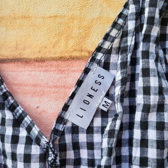 Lioness | Checkered Plunge Dress | M - Picture 10 of 12
